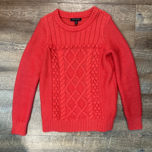 Banana Republic Orange Knit Sweater XS - Picture 4 of 5